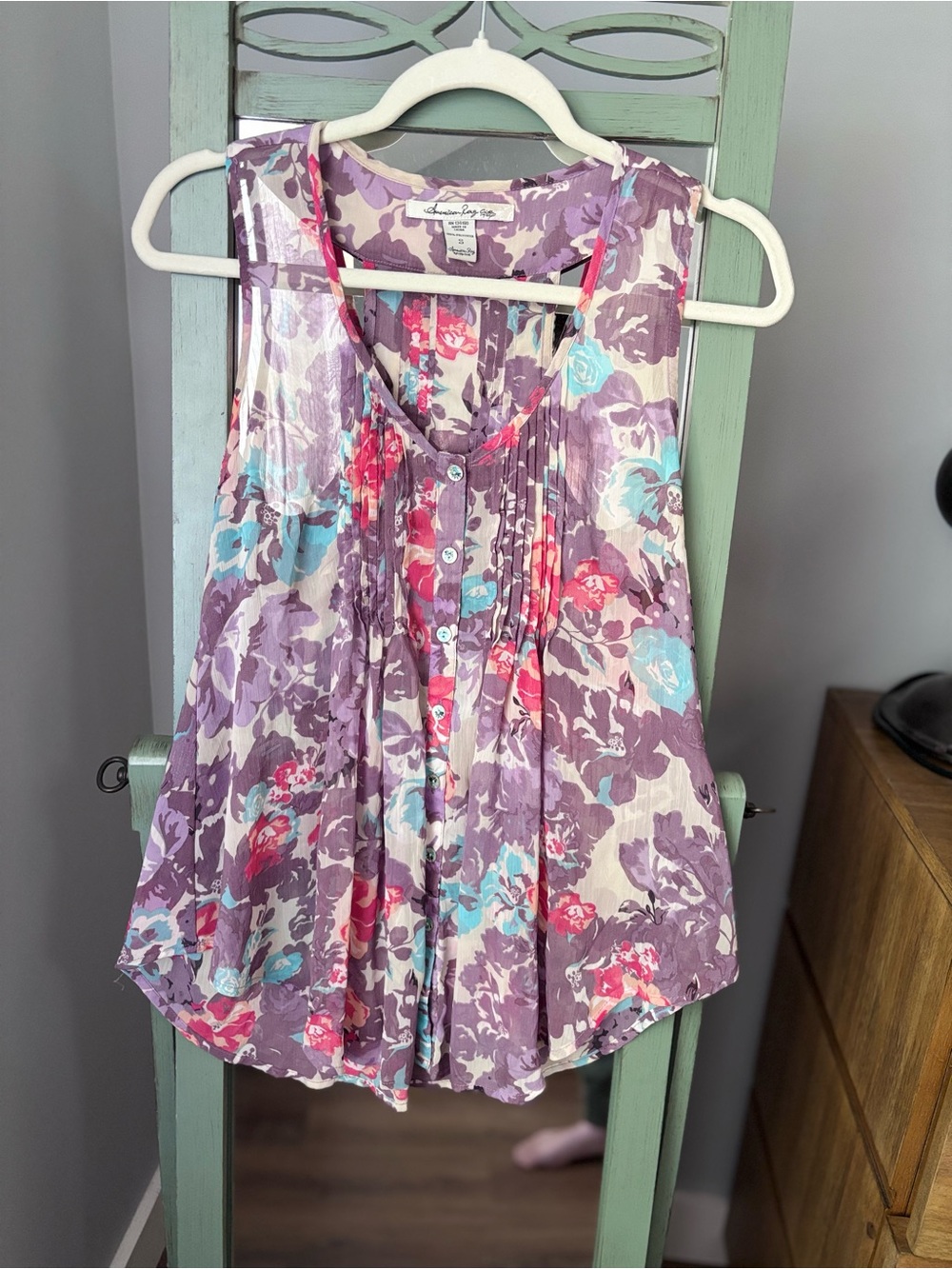American Rag Summer Floral Sleeveless Blouse - Size Small
